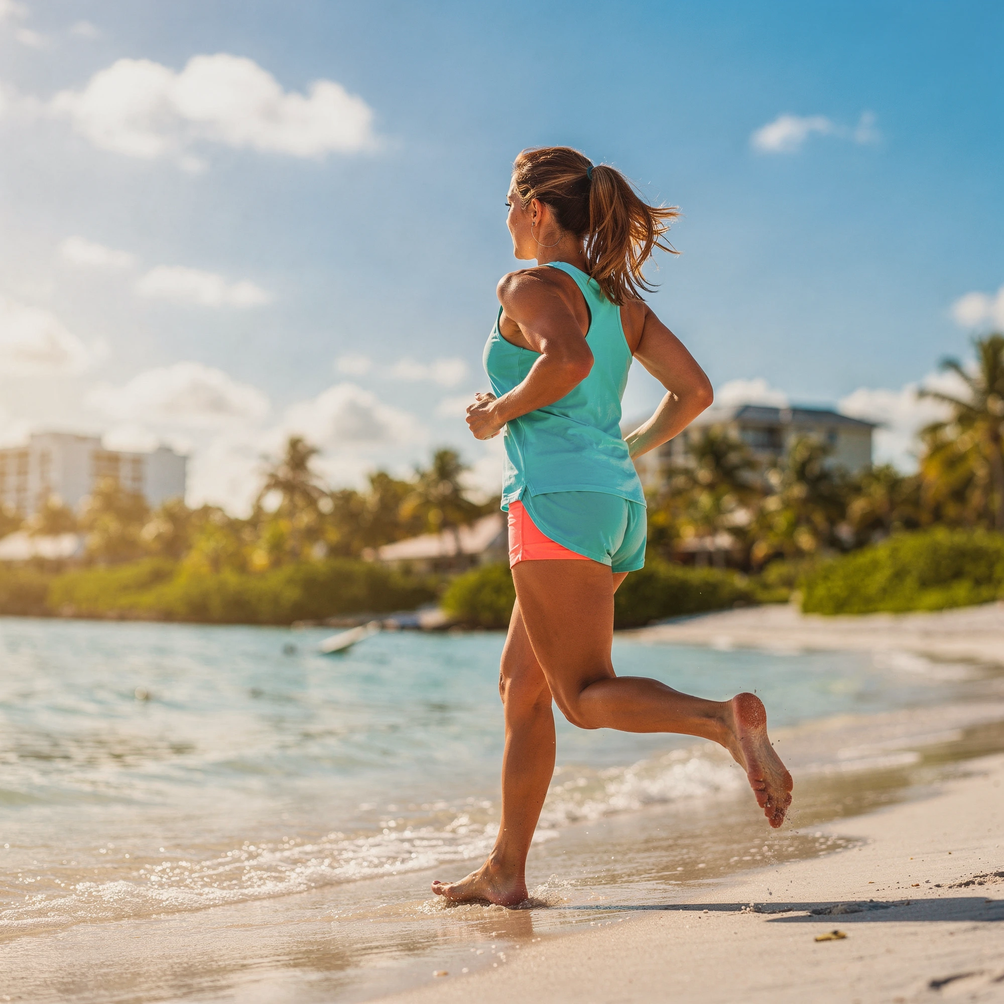 Woman walking on a Southwest Florida beach - ongoing pelvic health support for Cape Coral, FL patients